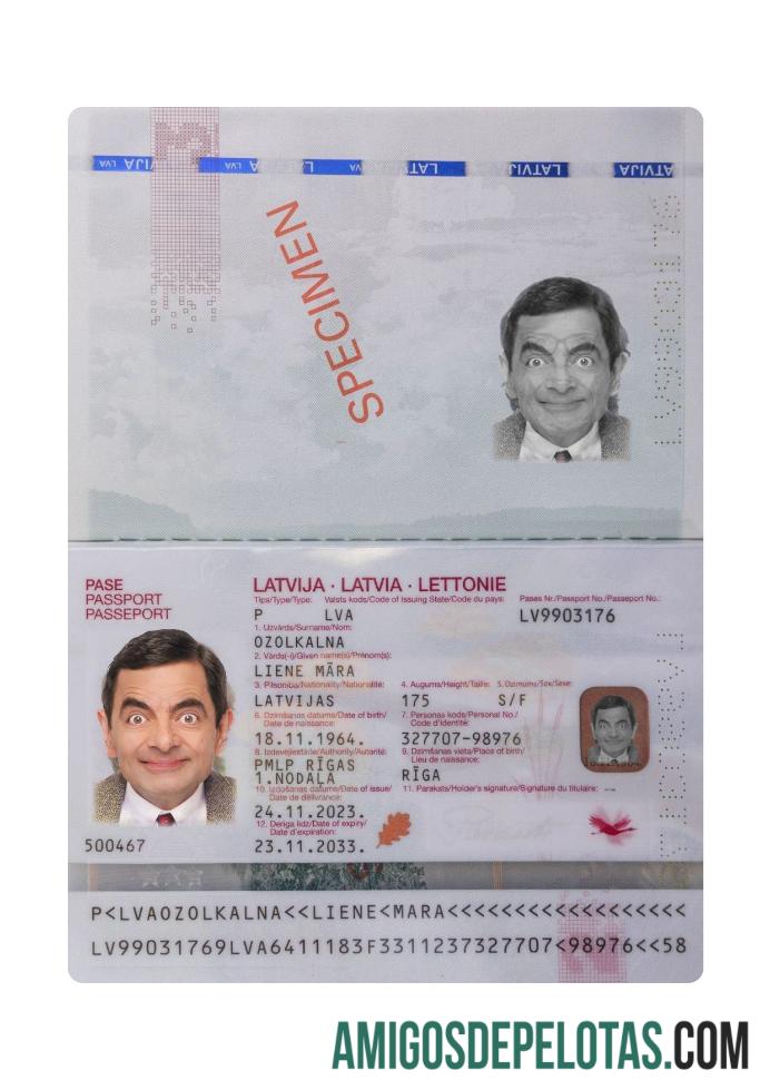 Passaporte da Letônia 2023 presente modelo